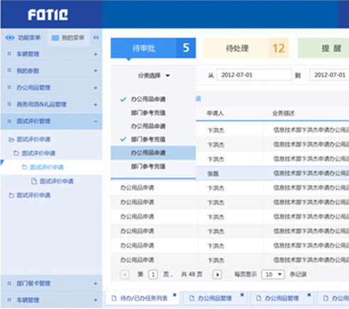 中國(guó)信托OA系統(tǒng)用戶界面設(shè)計(jì)